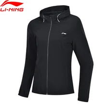 Li-Ning Женская тренировочная серия ветровка Slim Fit 86% полиэстер 14% спандекс с капюшоном фитнес подкладка спортивное пальто AFDP006 WWF919