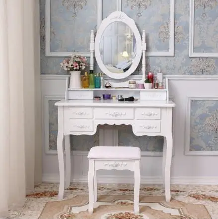 European dressing table bedroom garden small apartment simple dressing table modern princess mini economic makeup table - Цвет: 5