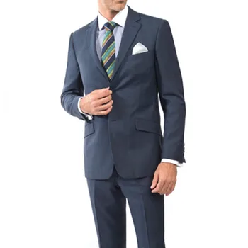 

2 Button Notched Lapel Luce Plaid Navy Slim Fit men Suit Groom Wear Tuxedos For Wedding Formal Party Men Suits Custom Made 2017