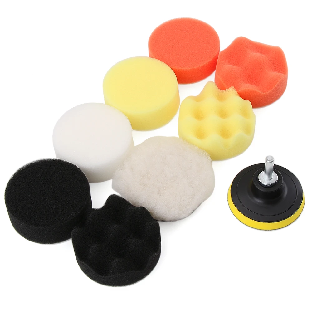 10Pcs Car Polishing Pad set Polishing Buffer Waxing Buffing Pad Drill