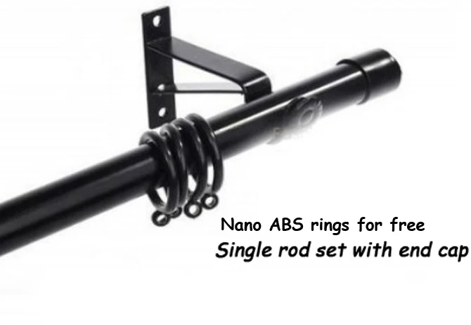 

High quality good loading capacity 22mm(7/8inch) diameter Single curtain rod set+handpaint cap finials+metal A-shape brackets