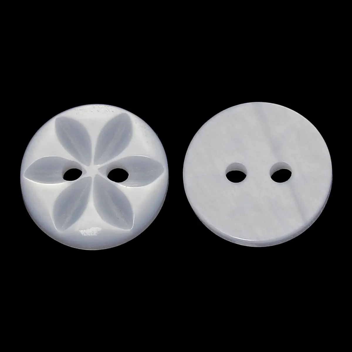 

Resin Sewing Button Scrapbooking DIY Decoration Round White 2 Holes Flower Pattern Garment Accessory 14 mm( 4/8") Dia, 8 PCs new