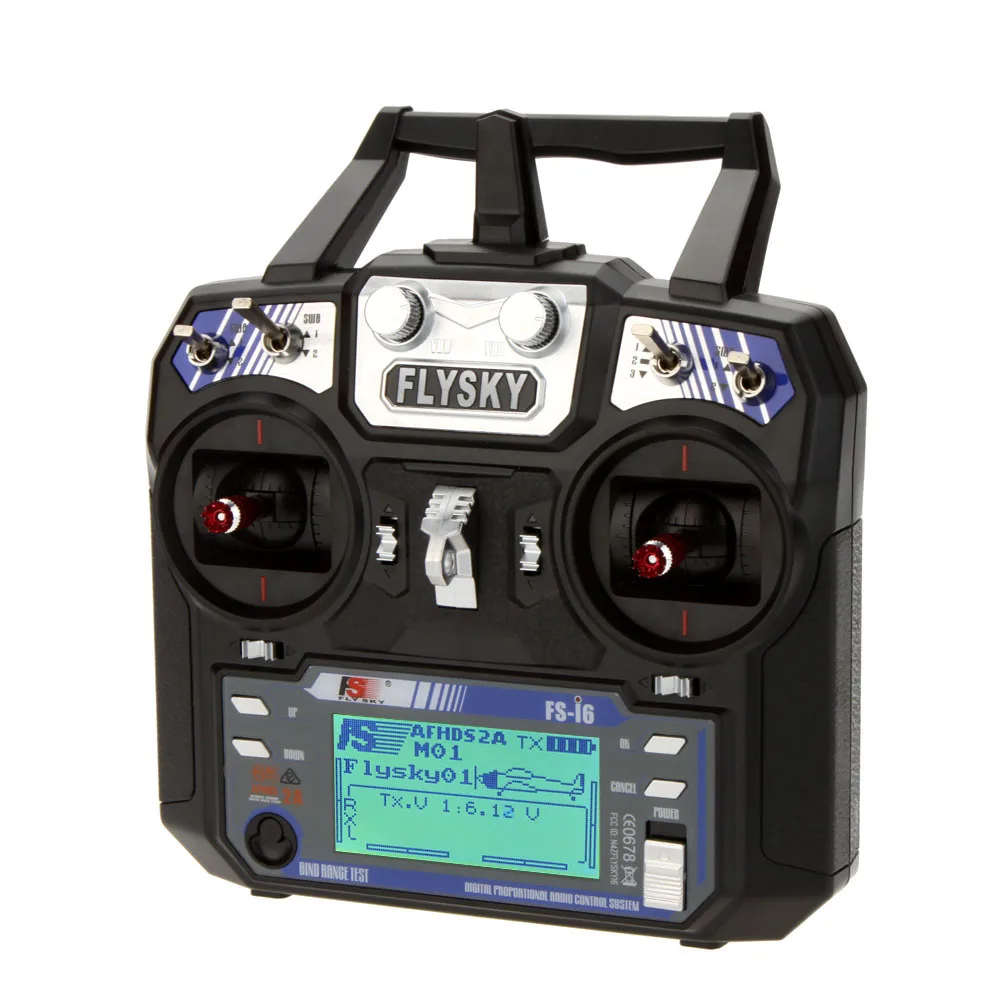

Flysky FS-i6 AFHDS 2A 2.4GHz 6CH Radio System RC Transmitter for RC Helicopter Drone Glider Aircraft w/ FS-iA6 Receiver Mode 2