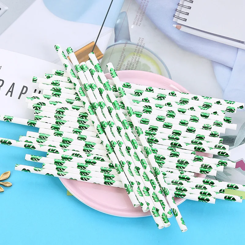 Одноразовые бумажные соломинки Коко кактус иллюстрация бумажная соломинка для питья кухня одноразовый Инструмент 25 шт креативная солома