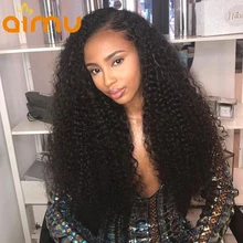 250 плотность Синтетические волосы на кружеве человеческих волос парики для чернокожих Для женщин 13X6 предварительно вырезанные монгольский Девы афро кудрявый парик с детскими волосами