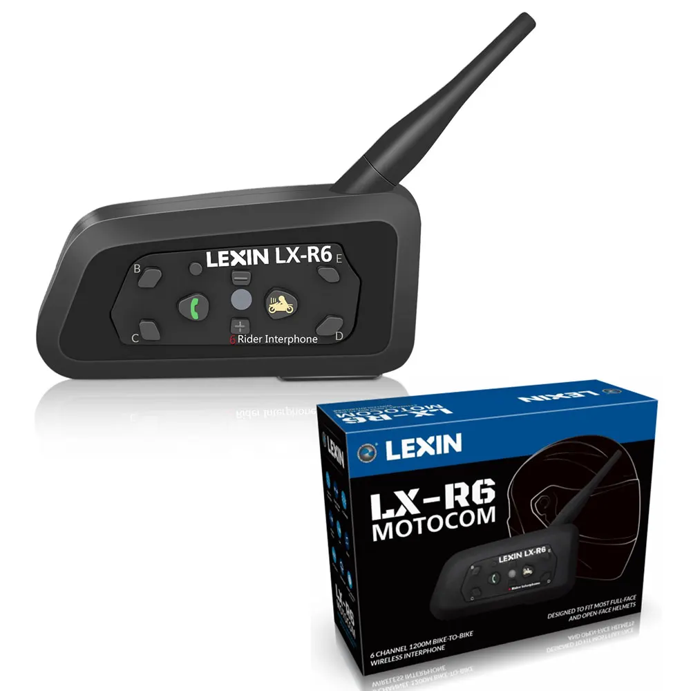 LEXIN 2 шт R6 1200 м 6 всадников мотоциклетный BT шлем домофон Мото Переговорные Гарнитуры Intercomunicador Bluetooth Para Motocicleta