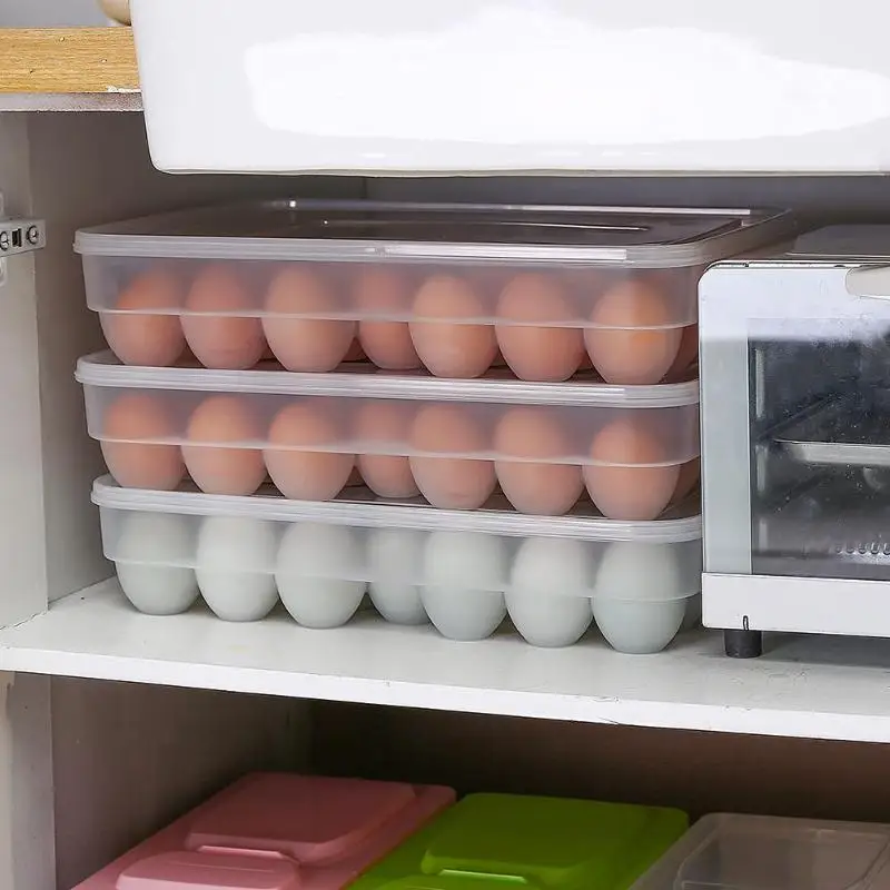 34 сетки яйцо холодильник коробка для хранения большой емкости Жесткий пластиковый Чехол для яиц Органайзер держатель коробка контейнер полки для яиц и полка