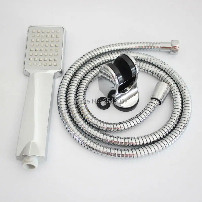 Water Saving Shower Heads ABS Plastic Square Chrome Pressurized