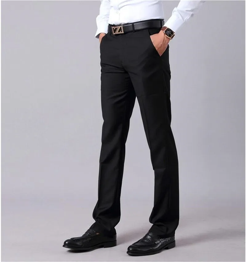 Covrlge мужские брюки новые мужские деловые брюки однотонная черная одежда весна лето удобные длинные прямые брюки MKZ004