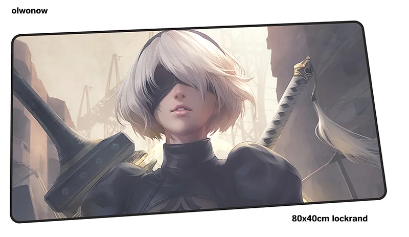 Nier automata коврик для мыши 800x400x3 мм подставка для запястья игровой коврик для мыши геймер коврик аниме компьютерный стол padmouse клавиатура большие игровые коврики