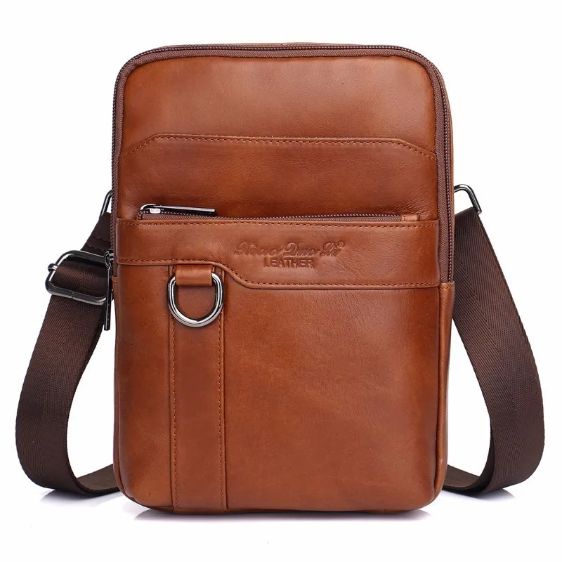 Men Leather Vintage Shoulder Messenger Bag Travel Cross Body Sling Chest Pack