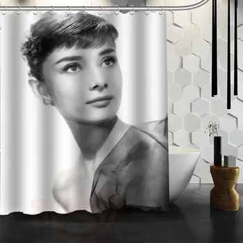 

Audrey Hepburn Shower Curtain Polyester Fabric More Size Customized Bathroom Shower Curtains