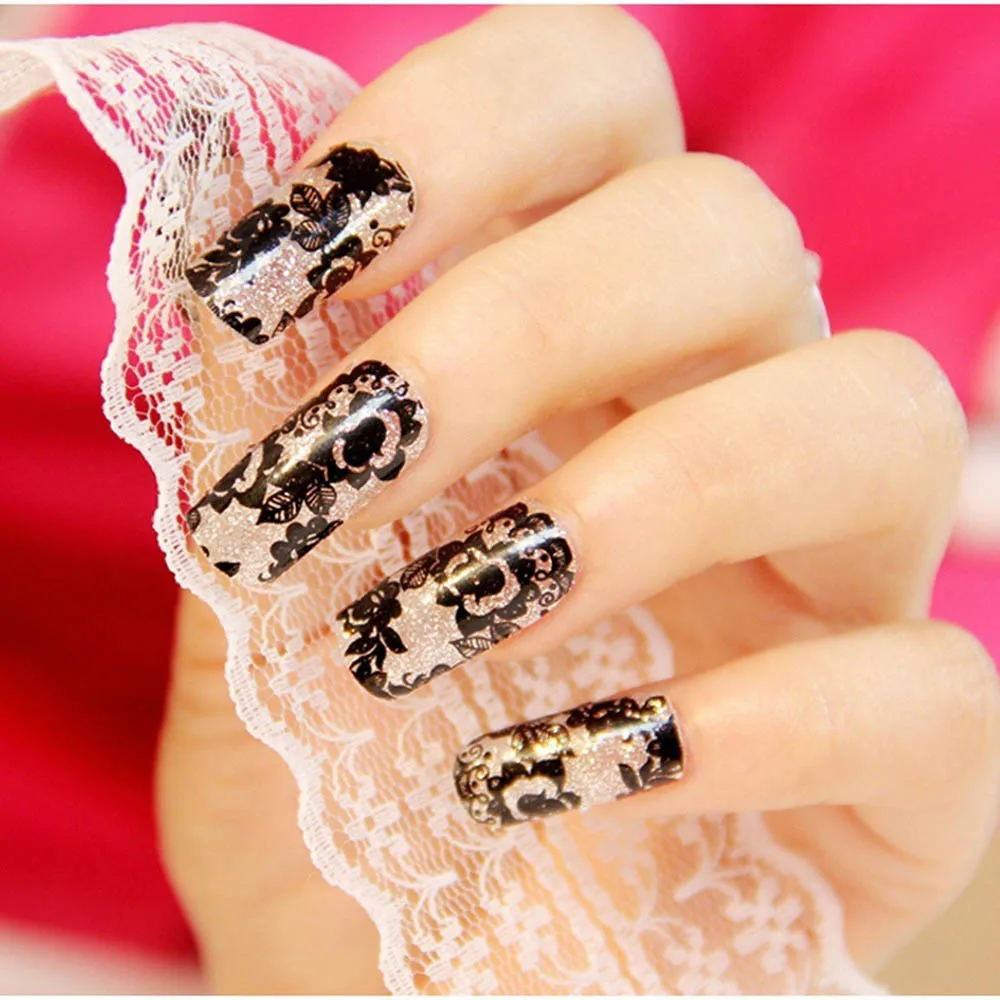 Vintage Lace Flower 20 Sheets Nail Art Transfer Foil Stickers DIY