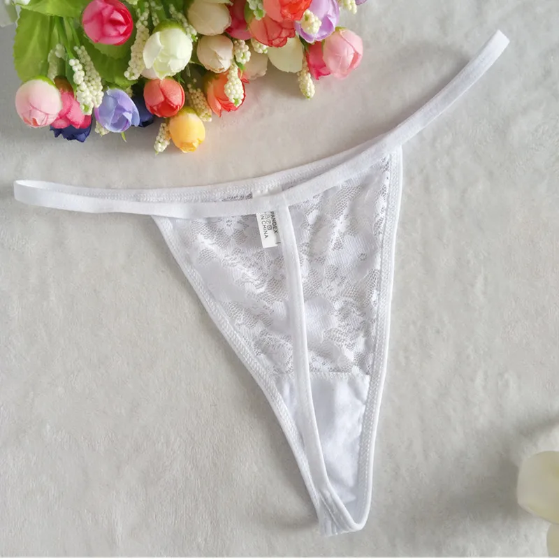 New Sexy G String Cotton Women Panties Thongs Low Waist Transparent Lace Sexy Panties Underwear T-back M-L 29 (5)