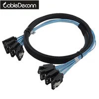 Бесплатная доставка Высокое Скорость 6 Гбит/с 4 шт./компл. Sata кабель Sas кабель Высокое качество для сервера 1 м 2017 горячий продукт - изображение