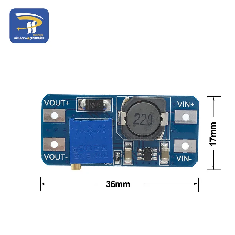 MT3608 DC-DC регулируемый Повышающий Модуль 2A повышение пластина Step Up Модуль с MICRO USB 2 V-24 V 5V 9V 12V 28V для Arduino