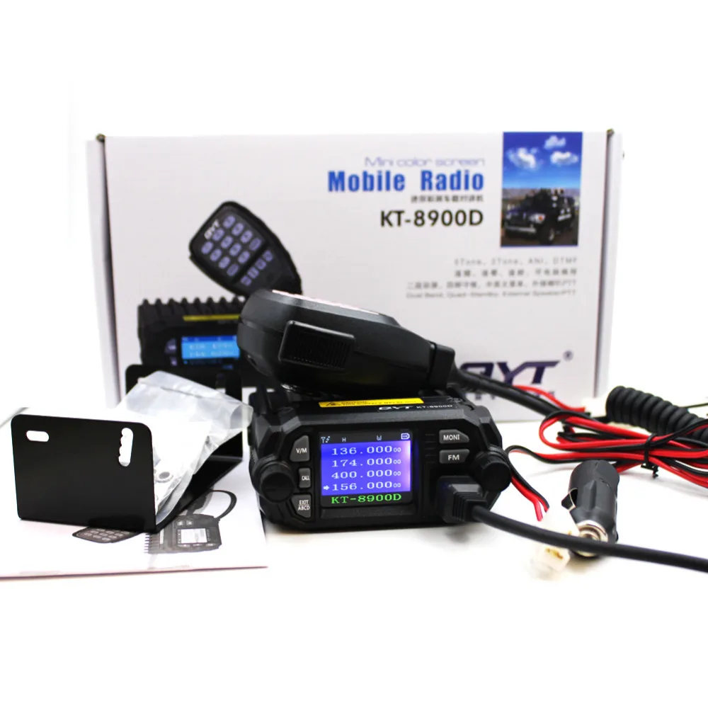 QYT KT 8900D VHF UHF мобильное радио 2 стороннее Quad дисплей двухдиапазонное мини