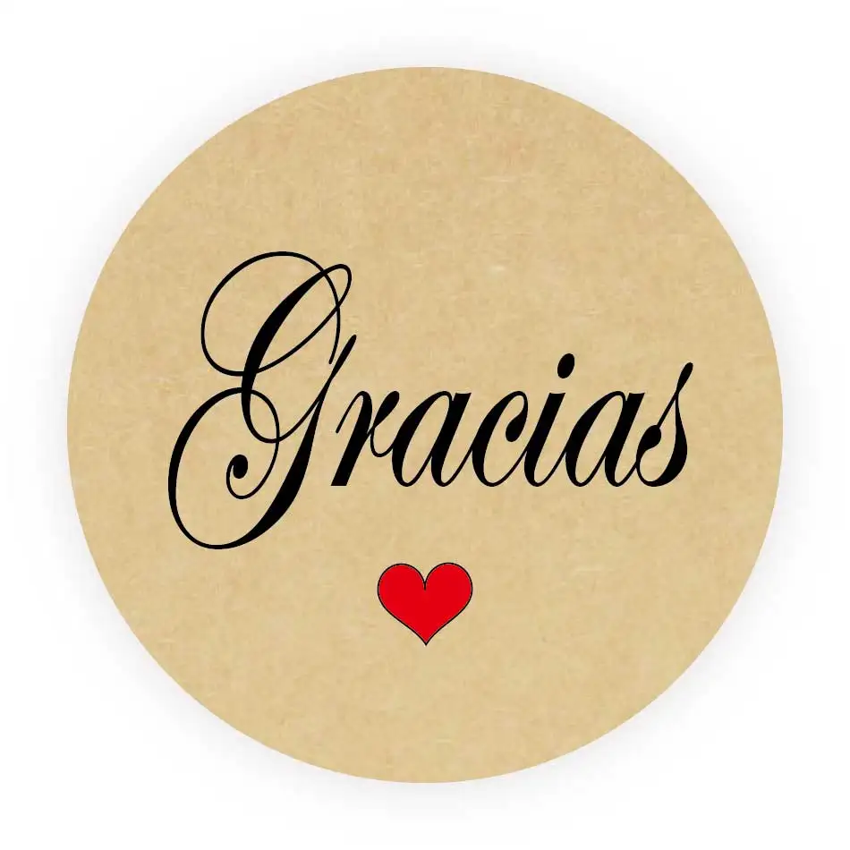 

DouxArt 100 Pieces Stickers Gracias, 4CM Kraft Thank You Labels Seals for Wedding Communion Birthday Baptism Handmade Boxes