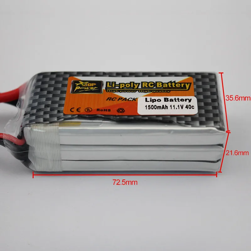 Zop аккумулятор LiPo 11,1 V 1500Mah 3S 40C Max 60C XT60 разъем для радиоуправляемого квадрокоптера дрона вертолета автомобиля самолета игрушки запчасти