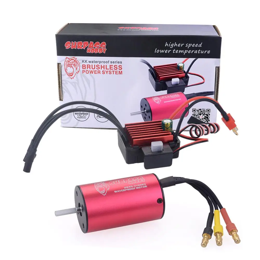 Surpass Hobby 방수 센서리스 브러시리스 모터, 1:12 RC 자동차 모델용, 2845 3100KV, 35A 브러시리스 ESC