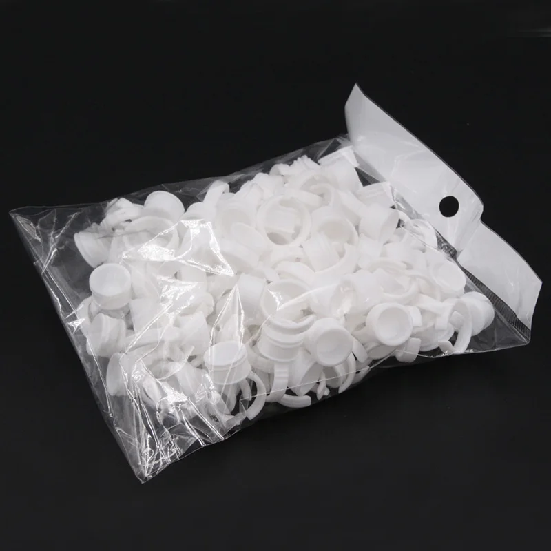 100pcs Disposable Permanent Makeup Ring No Divider Medium Size Tattoo Ink Eyebrow Lip Tattoo Pigments Holder Rings ContainerCup