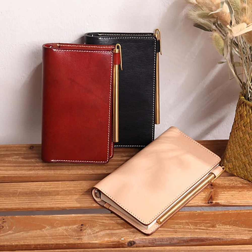 Exquisite Vegetable-tanned Leather A6 Notebook Handmade For Business Organizer planner sketchbook Vintage official stationary