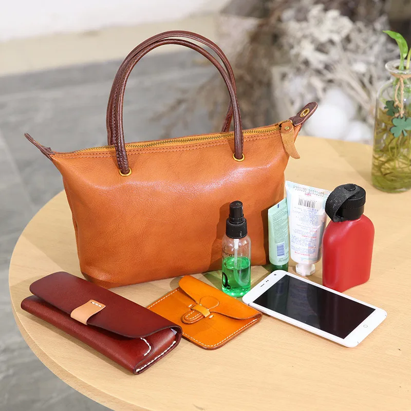 PNDME vintage fashion genuine leather ladies handbag simple daily outdoor high quality cowhide women's shoulder crossbody bags