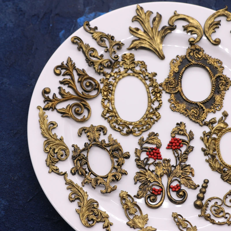 Gumpaste Fondant Cake Mold Antique Mirror Frame Silicone Mould Border Embossing