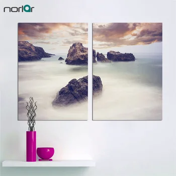 

A Art Nordic Canvas Painting Landscape Rocks Ocean Nature Art Print Modern Art Quote Picture Canvas Wall Art Home Decor No Frame
