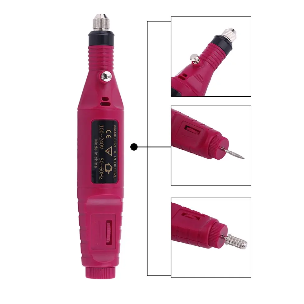 

Gel Polish ProfessionalMachine Pedicure Files Electric Manicure Nail Drill Pen with Nail Art Buff Drill Polish Grinding Glazing