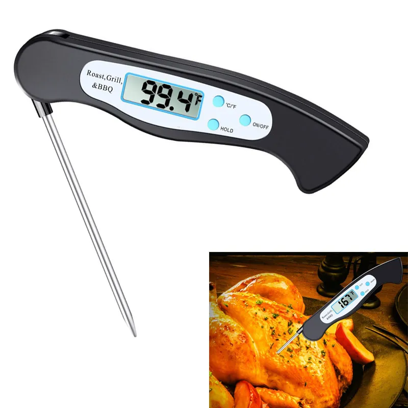 

Digital Kitchen Thermometer Instant Read Digital Food Thermometer with Magnet Collapsible Probe BBQ Grill Kitchen Accessories