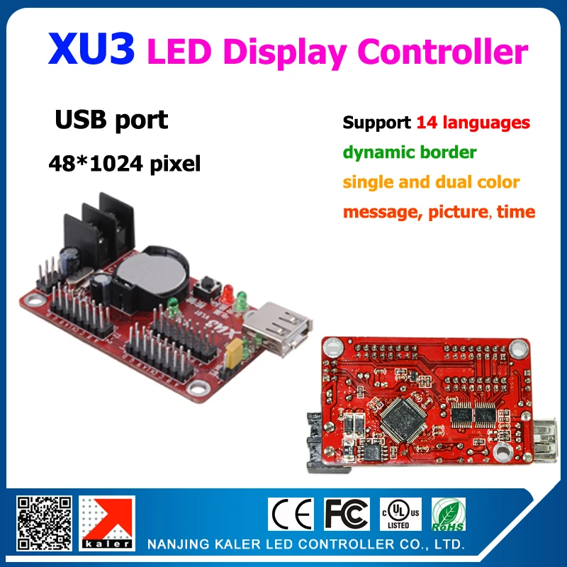 

Scrolling message led display controller usb port XU3 display controller support 1024x48pixel and dynamic border, multi-language