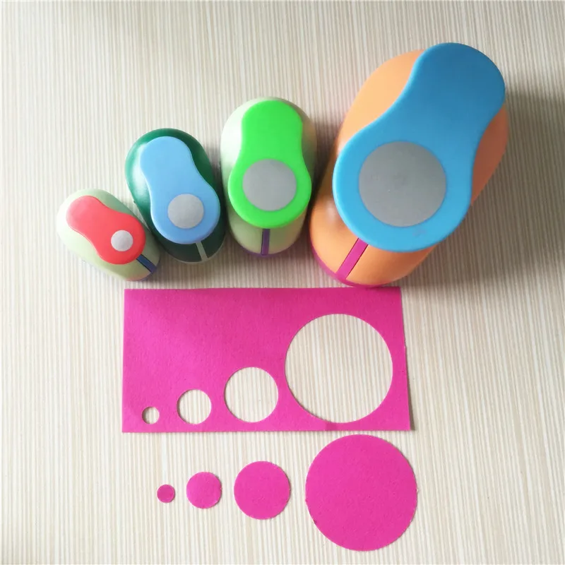 Circle Punch Set, 5Pcs Paper Hole Punches 3/8, 5/8, 1, 1.5, 2,  Scrapbooking Spring-Action Lever Paper Punch Shapes for Paper Craft Card  Making