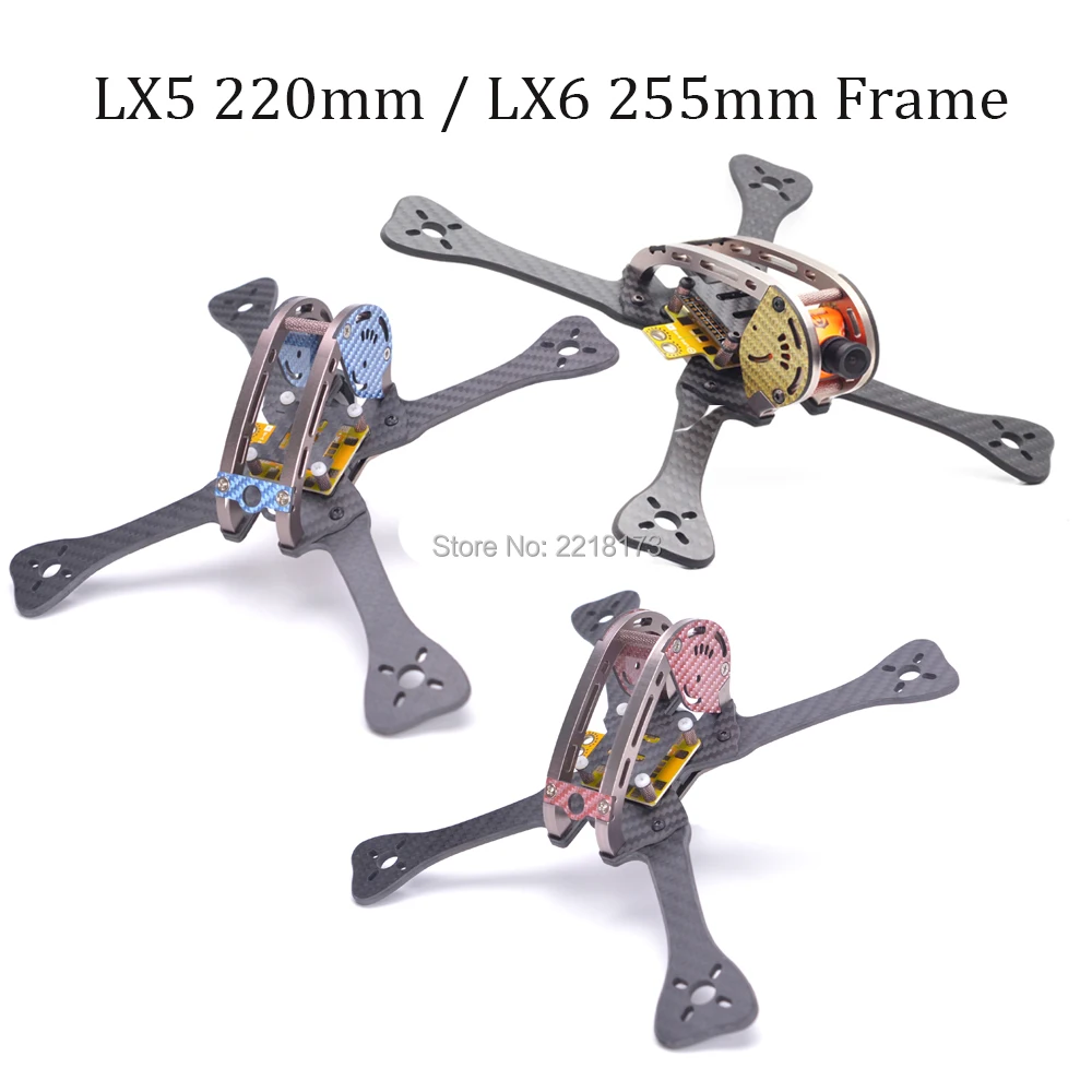 

FPV LX5 220 220mm LX6 255 255mm carbon fiber quadcopter frame with 4mm arm 7075 aviation aluminum for Leopard GEP-LX5 LX6