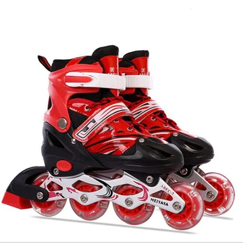 

Flash Adjustable Inline Skates Shoes for Kids Children Roller Skating Shoes 8pcs Flashing Lighted PU Wheels Free Skating Patines