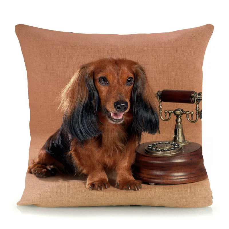 Новая подушка perro salchicha dachshund наволочка 1" домашние декоративные подушки для диванных хлопок лен наволочка 45x45 см G6 - Цвет: QX-G6 3