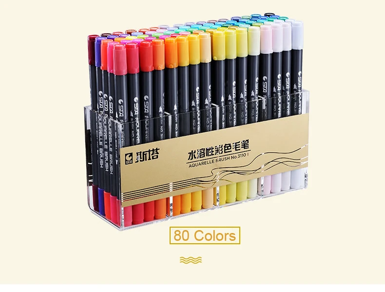 Suprimentos Esboço Colorido, Marcador de arte, Artista, Design, Tintas, 80 Cores