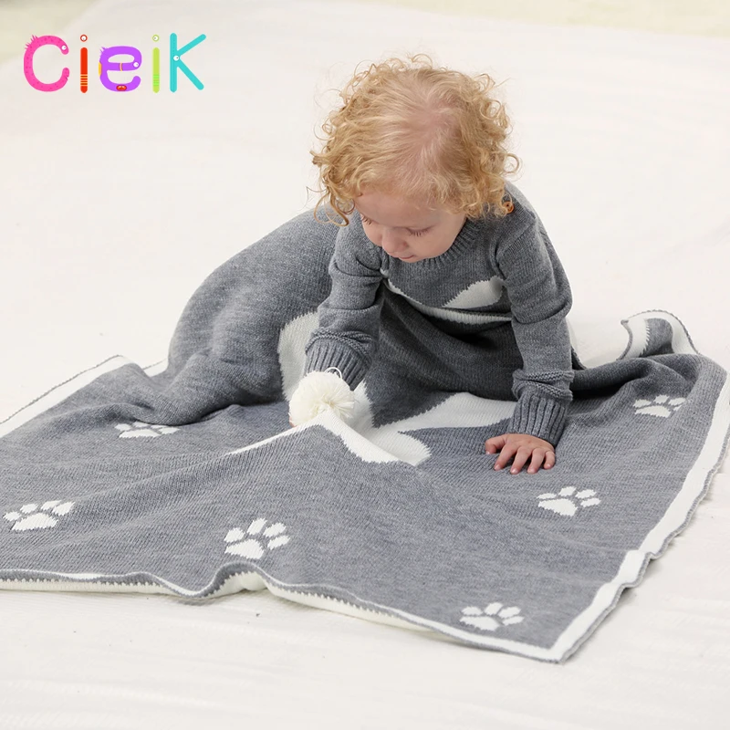 CieiK Baby Blanket Animal Bunny Muslin Floral Swaddle Newborn Girl Boy Soft Wrap Kids Photo Playing Knitted Warm Children Towel  (2)