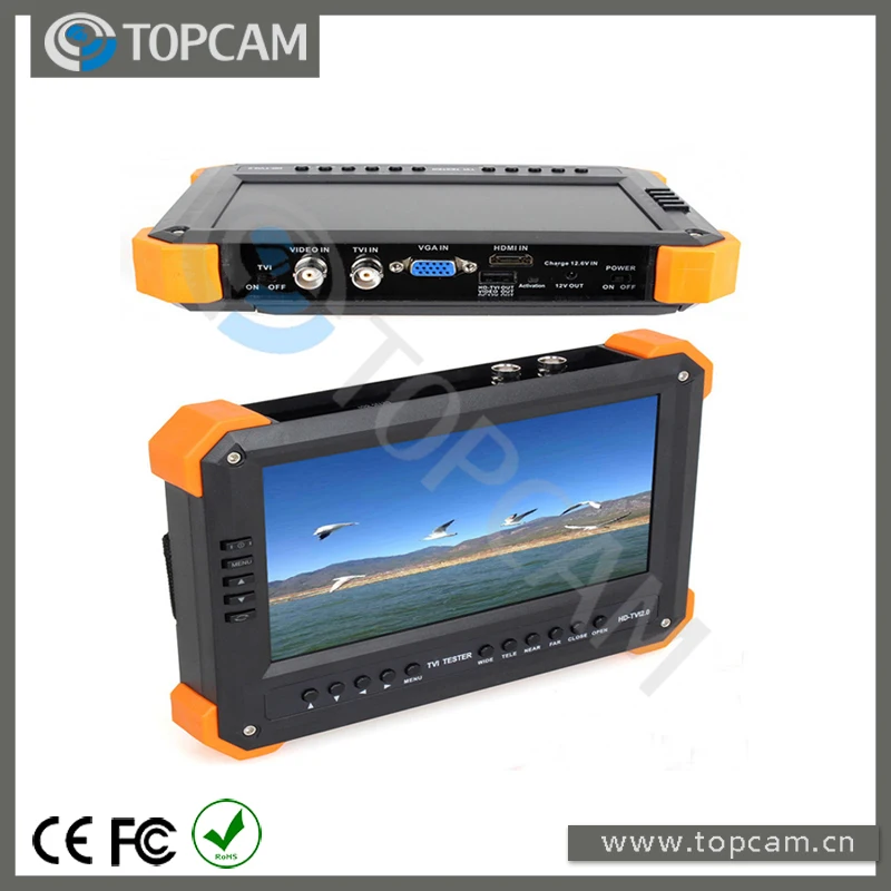 

TOPCAM Analog HD TVI2.0 AHD2.0 1080P Camera Testing VGA HDMI Input 12V Ouput X41TA 7 Inch TVI AHD Camera CCTV Tester Monitor