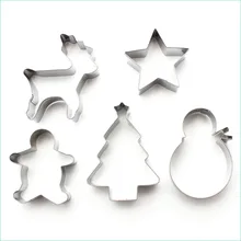 Christmas Fondant Cake Cookies Biscuit Cutter Tools Stainless Steel Cookie Cutter Set Baking Decorating Tool christmas tree cookies cutter stainless steel biscuit cake mold baking tools