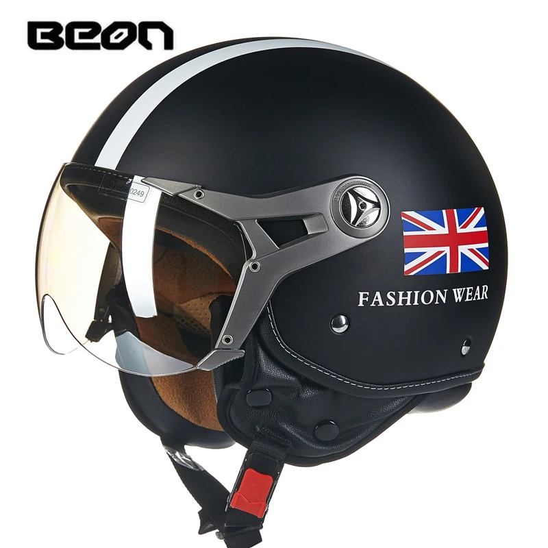Мотоциклетный винтажный шлем, мотоциклетный шлем для мотокросса, шлем с открытым лицом 3/4, полушлем в стиле Момо, шлем ECE BEON B100 - Цвет: 5