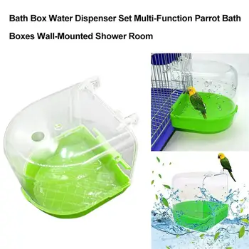 1Pcs Plastic Bird Water Bath Box Bathtub Parrot For Parakeet Lovebird Finch Pet Cage Hanging Bowl Parakeet Birdbath 3