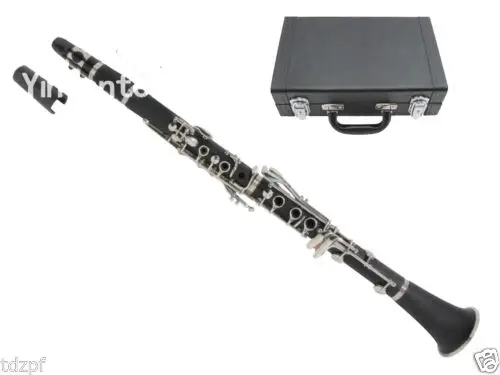 

New Professional CLARINET Ebonite Wood Nickel Plated Key Bb Key 17 key Case #6