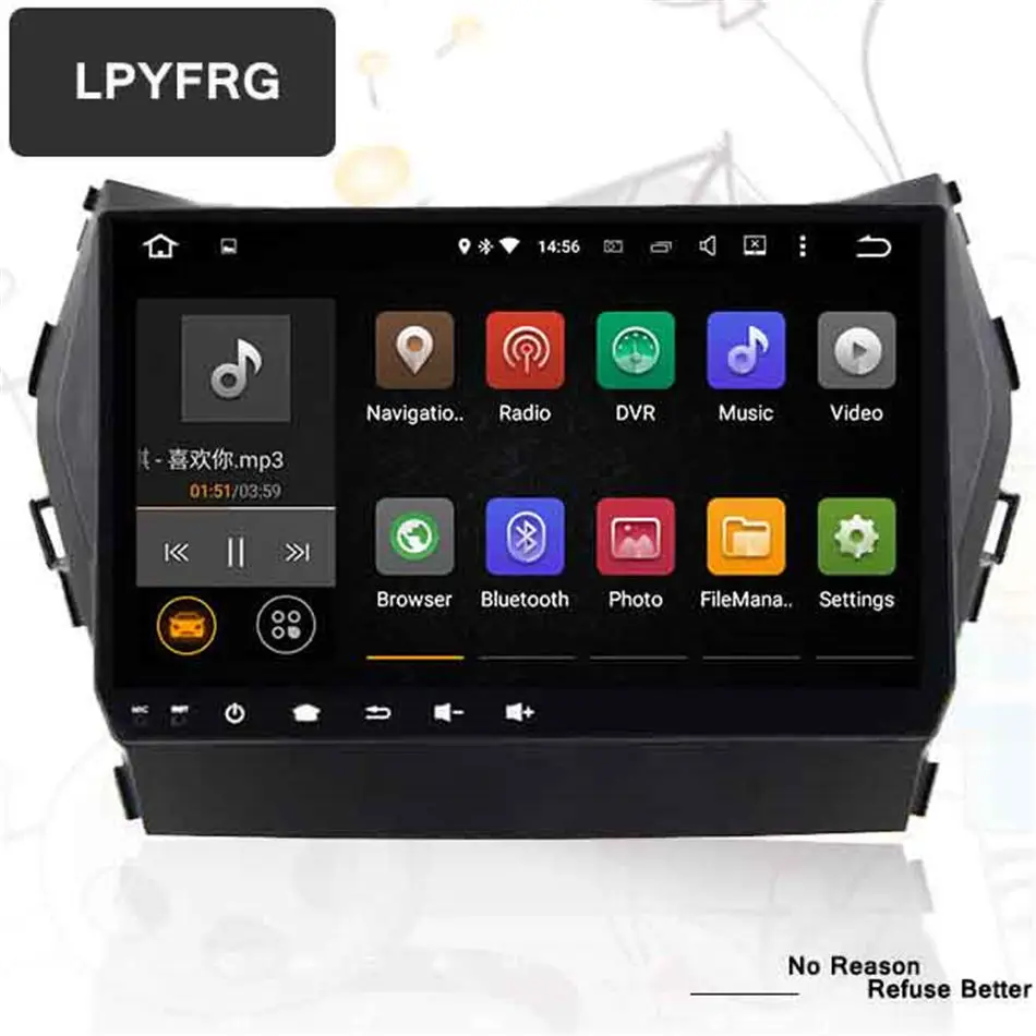 Clearance 9" 4GB+64GB Octa Core Android 9.0 DAB 3G/4G Car DVD Multimedia Player Radio Stereo For Hyundai IX45 Santa FE 2013-2017 2
