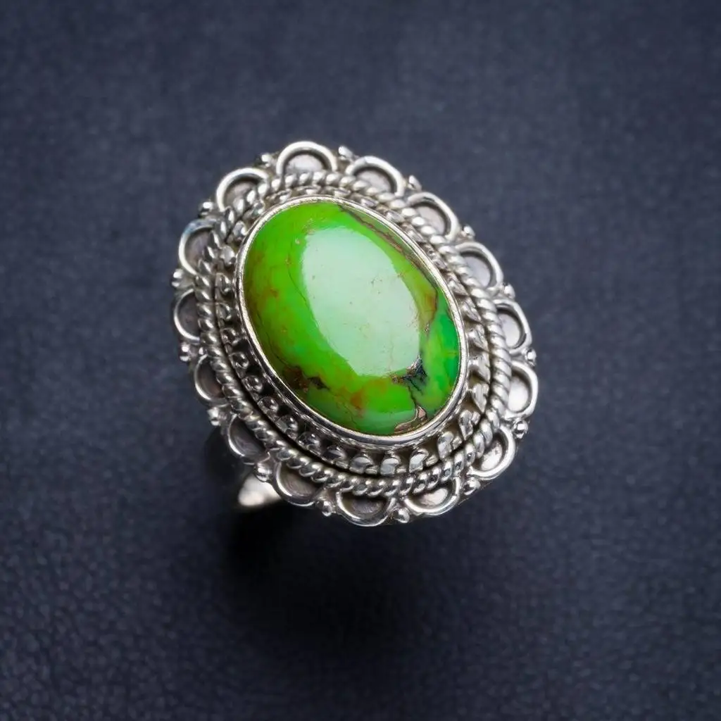 

Natural Turquoise Handmade Unique 925 Sterling Silver Ring 7 Y5014
