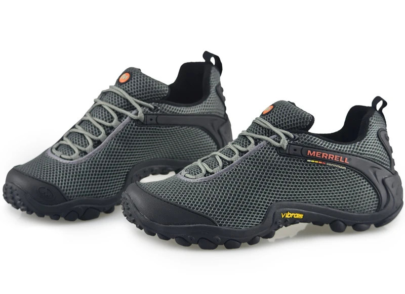 Меррелл, Мужские дышащие кроссовки для кемпинга, спорта на открытом воздухе, с сеткой, для пешего туризма, акваобувь для мужчин, альпинистские кроссовки для альпинизма, 39-44 - Цвет: Серебристый