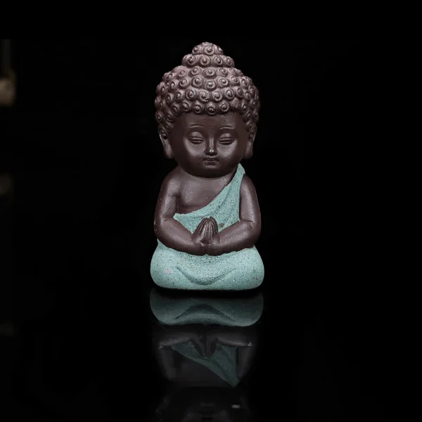 

Ceramic Little Monk Figurine Home Decor Buddha Statue Figures Ornament for Car Living Room Teahouse JS22