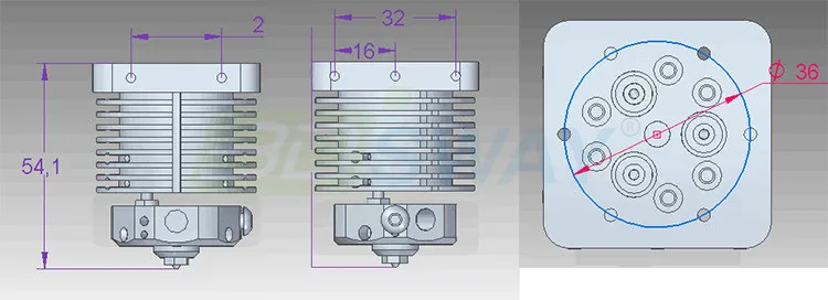 3dsway части 3d принтера Улучшенный мульти-экструзионный 3 в 1 из Hotend Комплект многоцветный 0,4 мм/1,75 мм PLA/ABS нити