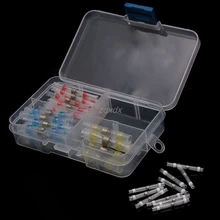 50Pcs 26-10AWG Assorted Solder Sleeve Heat Shrink Butt Wire Splice Connector Box July Dropship
