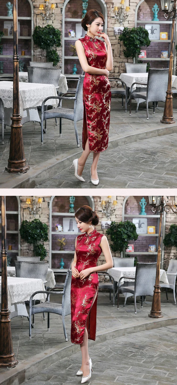 Сексуальное женское платье без рукавов, тонкое, Cheongsam, новинка, винтажное, китайское, воротник-стойка, Qipao, вечернее платье, vestidos